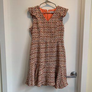 Adelyn Rae Orange Multicolor Tweed Mini Dress